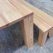 Tisch und Bank aus Lärchenholz geölt